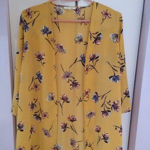 Maurices Gold Floral Kimono